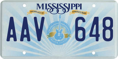 MS license plate AAV648