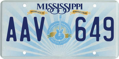 MS license plate AAV649