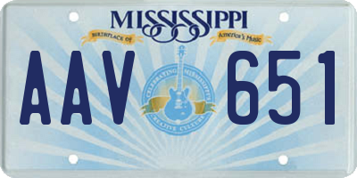 MS license plate AAV651