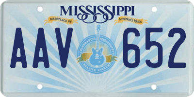 MS license plate AAV652