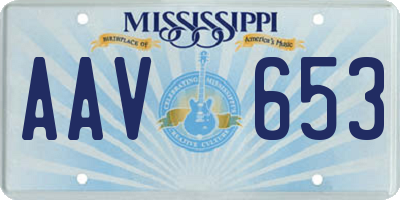 MS license plate AAV653