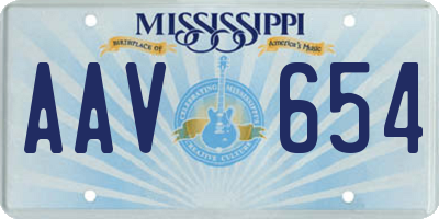 MS license plate AAV654