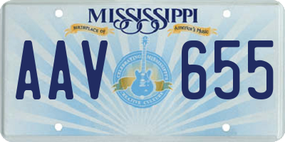 MS license plate AAV655