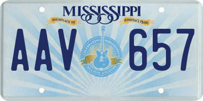 MS license plate AAV657