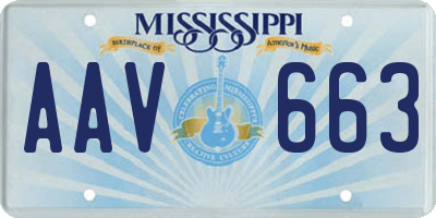 MS license plate AAV663