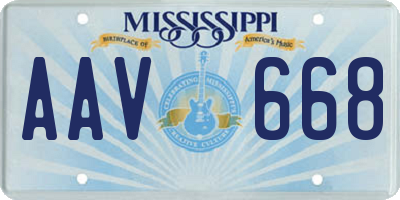 MS license plate AAV668