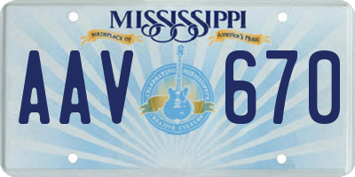 MS license plate AAV670