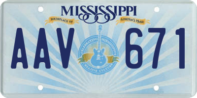 MS license plate AAV671
