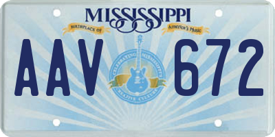 MS license plate AAV672