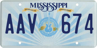 MS license plate AAV674
