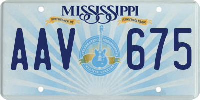 MS license plate AAV675