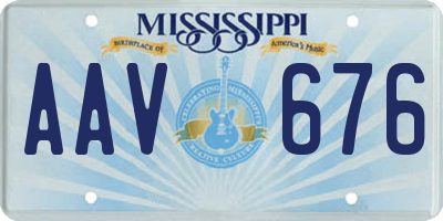MS license plate AAV676