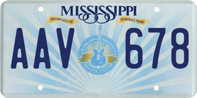 MS license plate AAV678