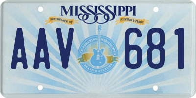 MS license plate AAV681