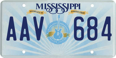 MS license plate AAV684