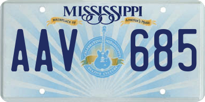 MS license plate AAV685