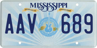 MS license plate AAV689