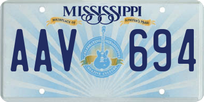 MS license plate AAV694