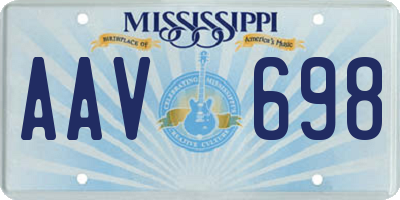 MS license plate AAV698