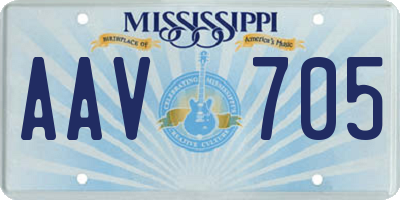MS license plate AAV705