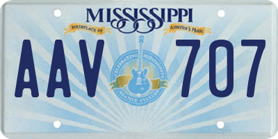 MS license plate AAV707