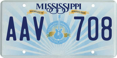 MS license plate AAV708