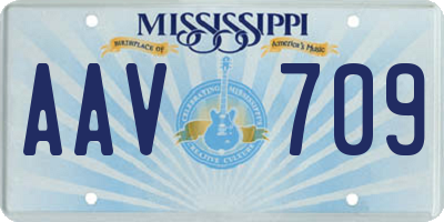 MS license plate AAV709