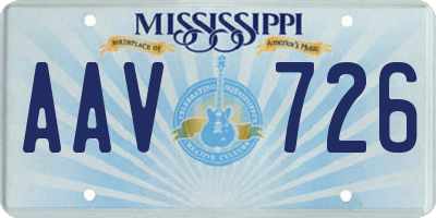MS license plate AAV726