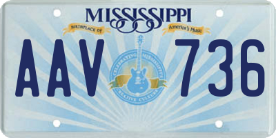 MS license plate AAV736