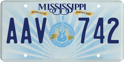 MS license plate AAV742