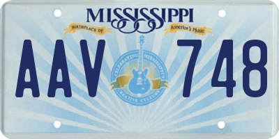 MS license plate AAV748