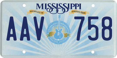 MS license plate AAV758