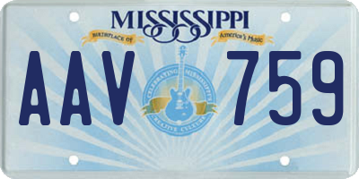 MS license plate AAV759