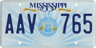 MS license plate AAV765