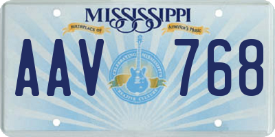 MS license plate AAV768
