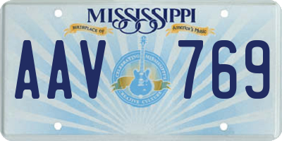 MS license plate AAV769