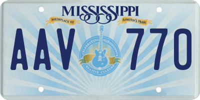 MS license plate AAV770