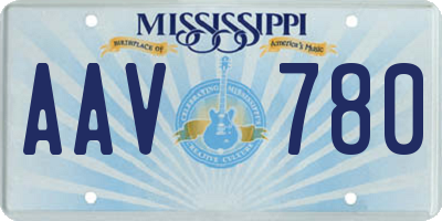 MS license plate AAV780