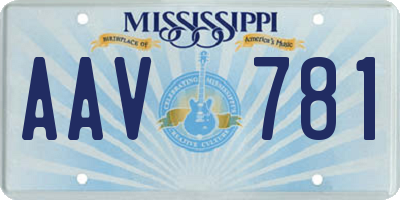 MS license plate AAV781