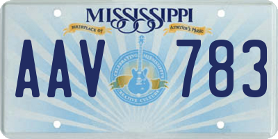 MS license plate AAV783
