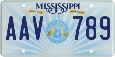 MS license plate AAV789