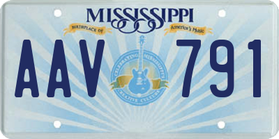 MS license plate AAV791
