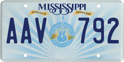 MS license plate AAV792