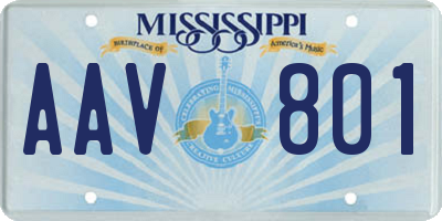 MS license plate AAV801