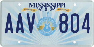 MS license plate AAV804