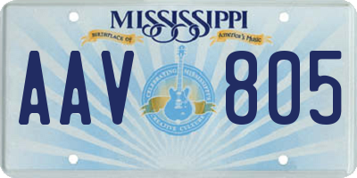 MS license plate AAV805