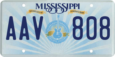 MS license plate AAV808