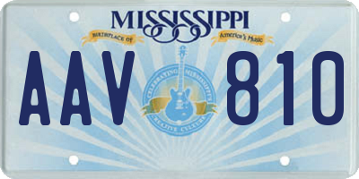 MS license plate AAV810