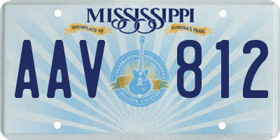 MS license plate AAV812