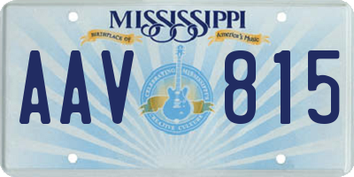 MS license plate AAV815